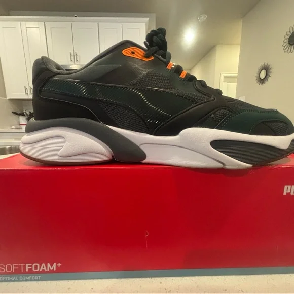 Puma Green, Black and Orange Athletic Shoes - Picture 2 of 10